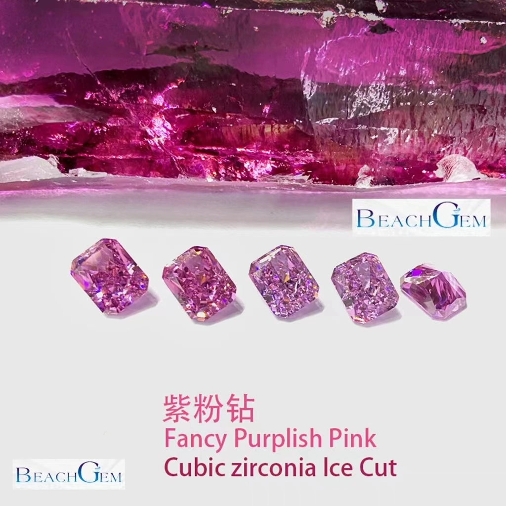 Lavender Crushed Ice Cut Cubic Zirconia Gemstone for Jewelry Setting