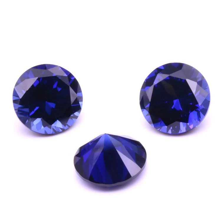 Round Shape Loose Faceted Gemstone Synthetic 34# Sapphire for Jewelry Setting