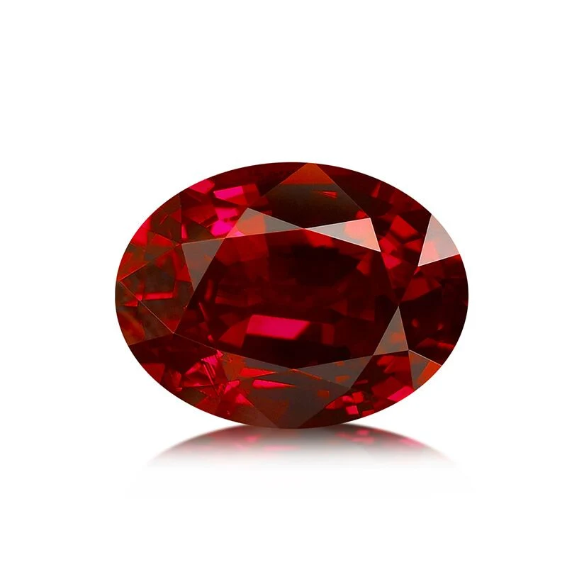 Czochralski Method Lab Created Ruby Round Shape Gemstone for Jewelry Setting