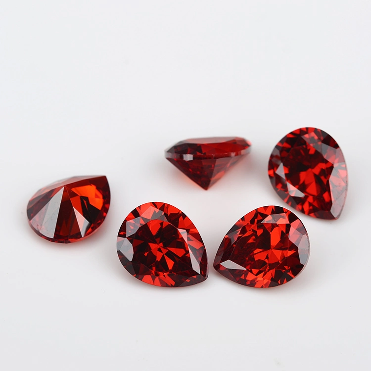 1000PCS/Pack 5A Cubic Zirconia Pear Cut Red Loose Gemstone CZ Stone