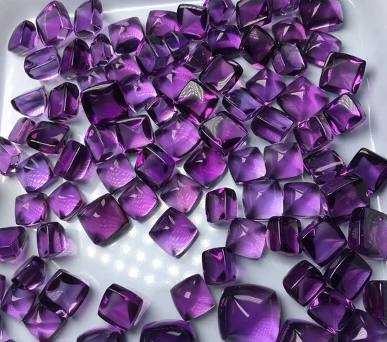 Pierre précieuse de tour de Suger de coupe populaire d'améthyste naturelle pour le réglage de bijoux