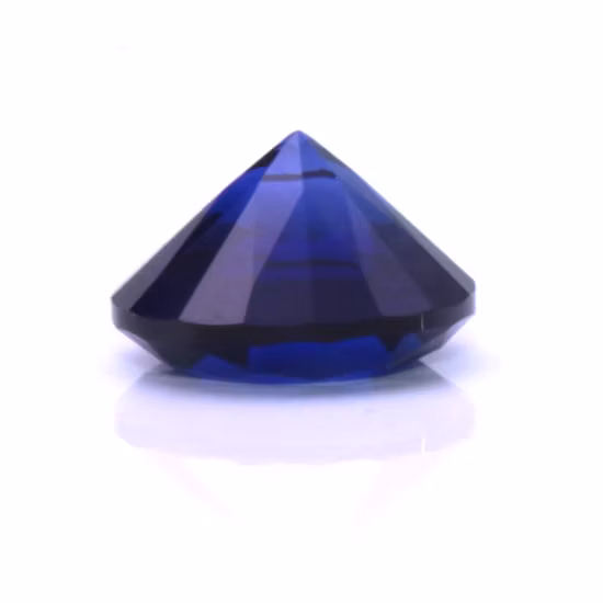 Saphir synthétique 34 # de pierres précieuses à facettes lâches de forme ronde pour le réglage de bijoux